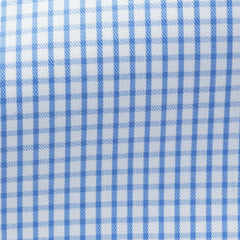 White Cotton Fine Twill With Sky Blue Check Inspiration