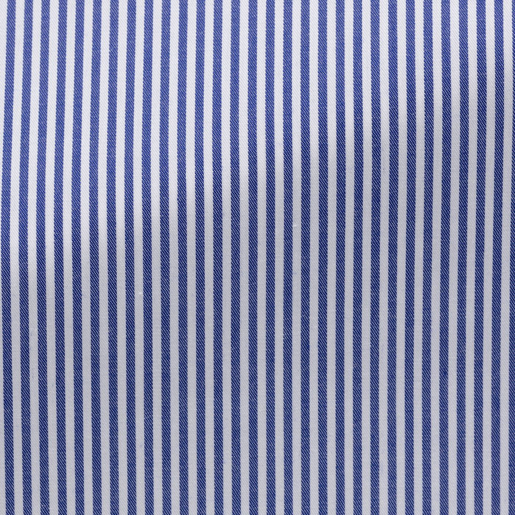 White-Cotton-Fine-Twill-With-Navy-Blue-StripePC09160gr Fabric