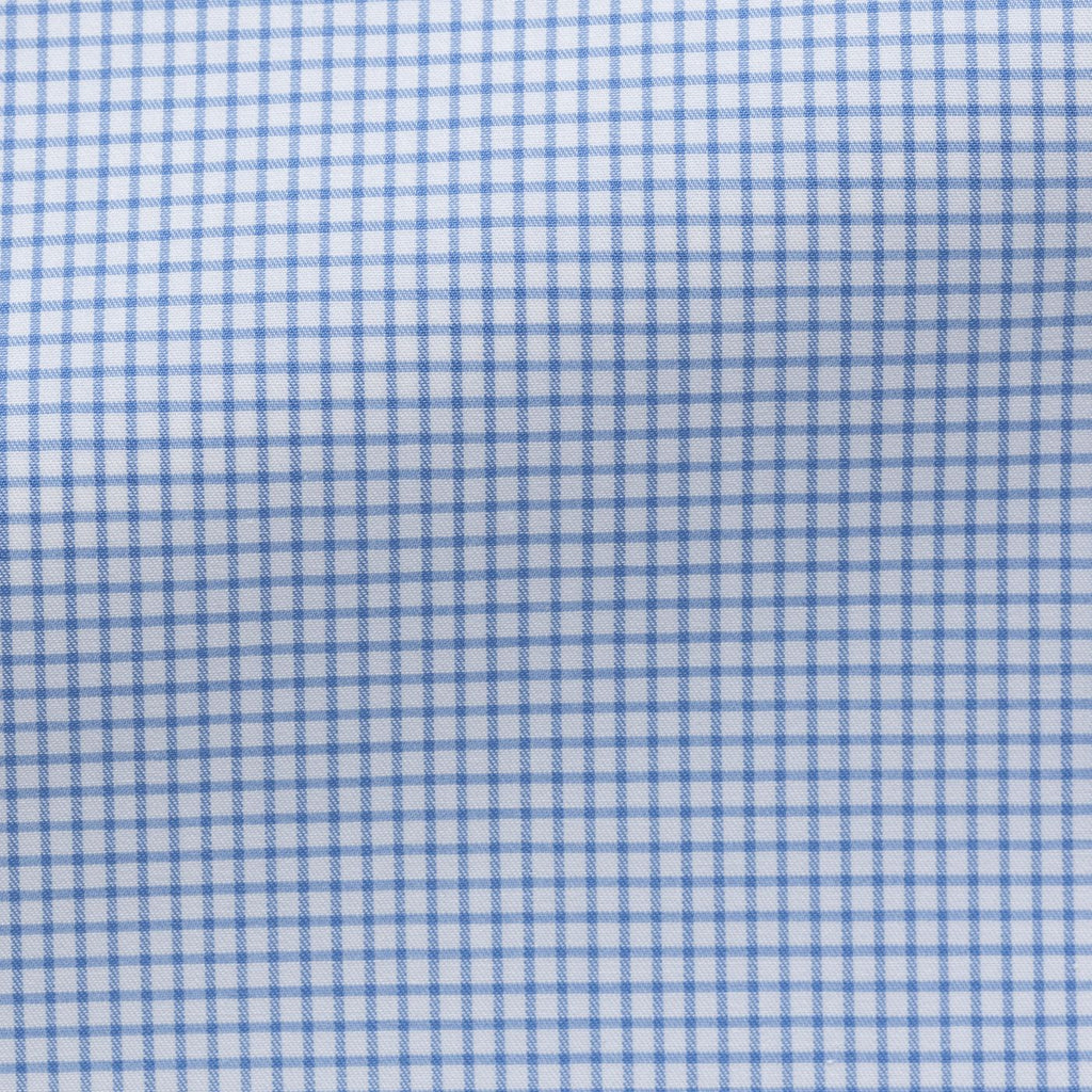 White-Cotton-Fine-Twill-With-Light-Blue-CheckPC09160gr Fabric