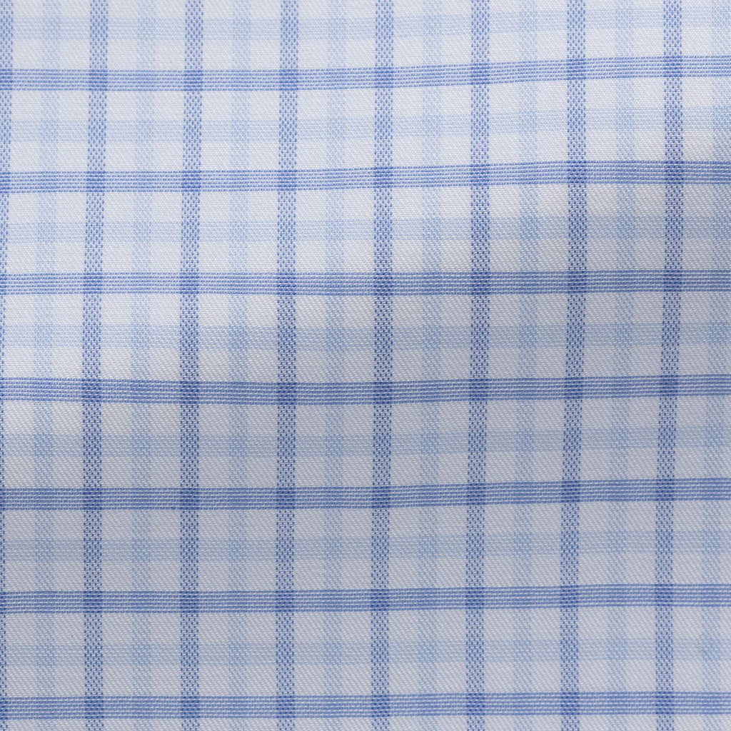 White-Cotton-Fine-Twill-With-Mixed-Blue-Tattersall-CheckPC09200gr Fabric