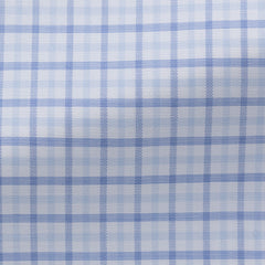 White-Cotton-Fine-Twill-With-Mixed-Blue-Tattersall-CheckPC09200gr Fabric