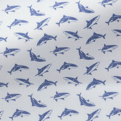 White-Cotton-Poplin-With-Blue-SharksPC07170gr Fabric