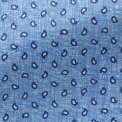 Steel-Blue-Linen-With-White-Small-Abstract-PaisleyPC07165gr Fabric