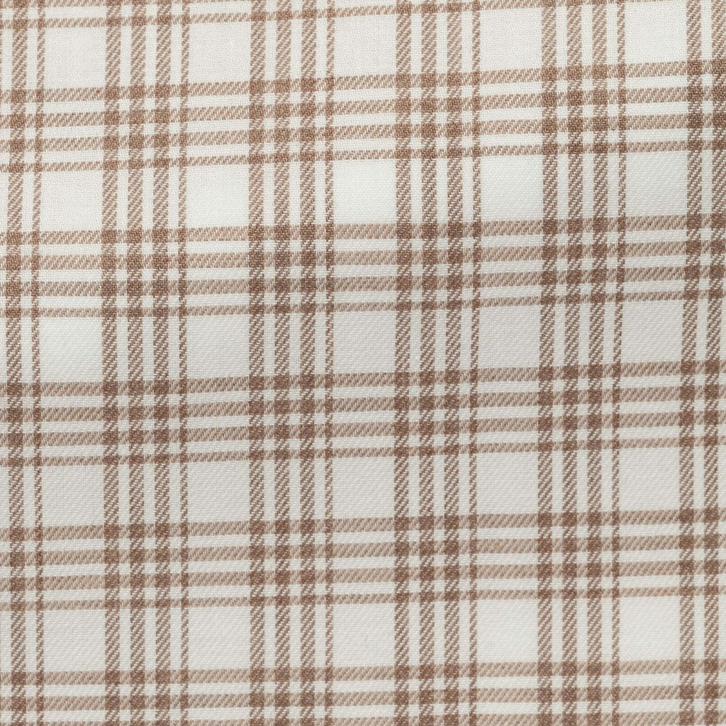 Albini White Cotton with Cinnamon Check Fine Twill Flannel