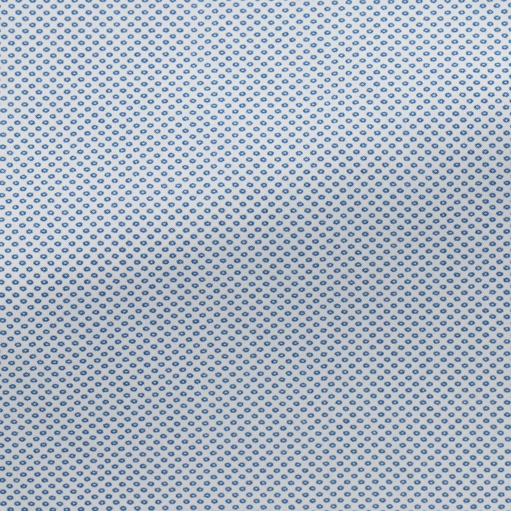 white cotton with blue geometric print Inspiration