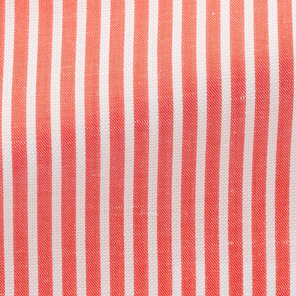 coral-cotton-linen-twill-with-white-stitched-stripes-BB119gr Fabric