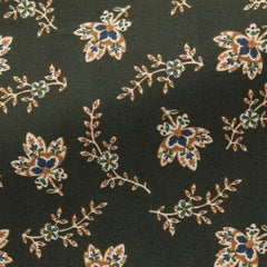 Albini-olive-green-cotton-with-Persian-floral-print-BB95gr Fabric