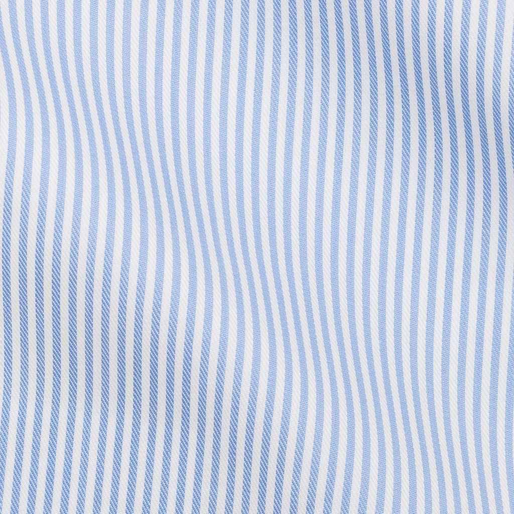 Thomas-Mason-twill-stripe-mid-blue-B190gr Fabric