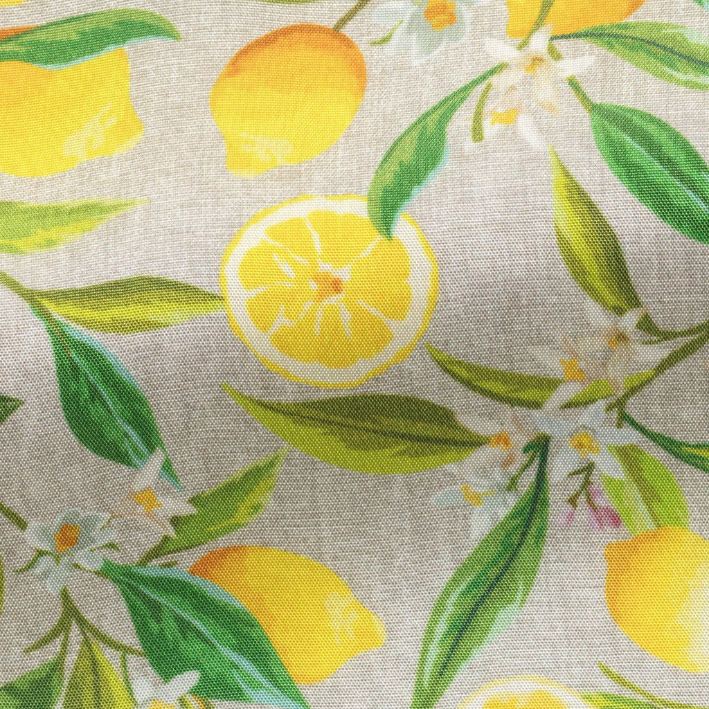 Fancy 354  Lemons and Flowers on Light Grey