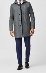 Barberis Canonico Heathered Grey Tech Wool Lightweight Water-Repellent Unconstructed Coat