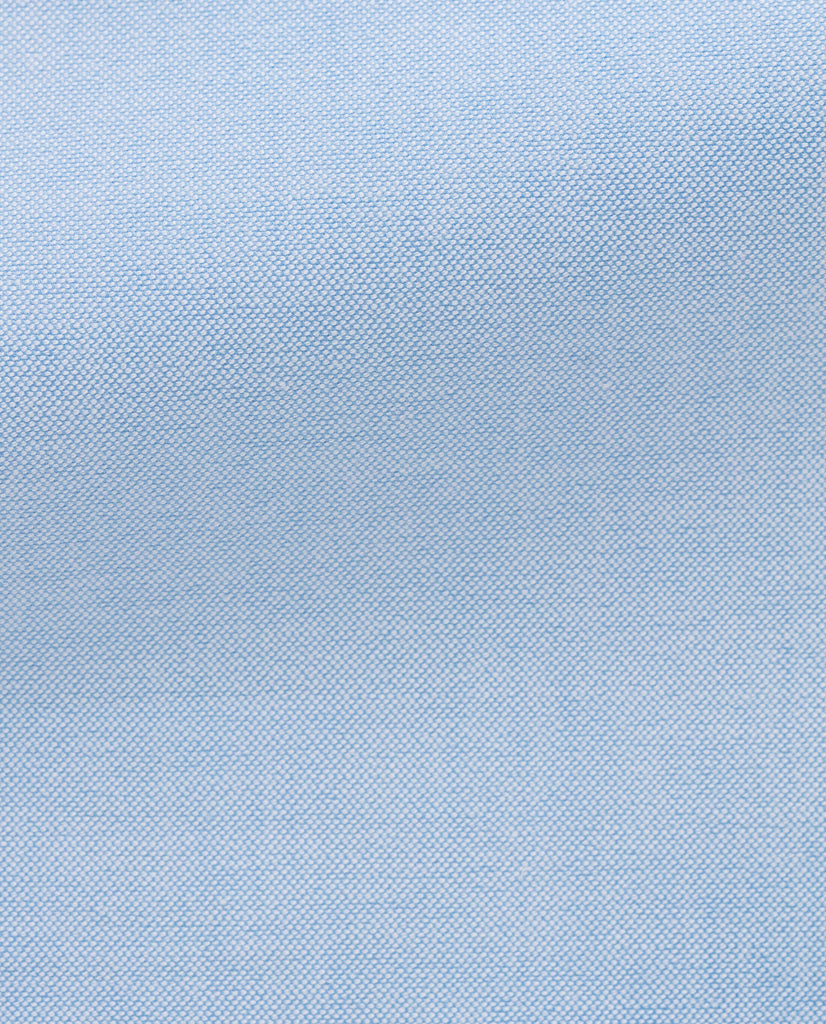 Albini Powder Blue Stretch Cotton Oxford Stretch Shirt / Long Sleeve Polo