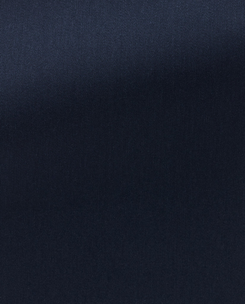 Albini Dark Navy Blue Stretch Satin 365 Easy Care Cotton