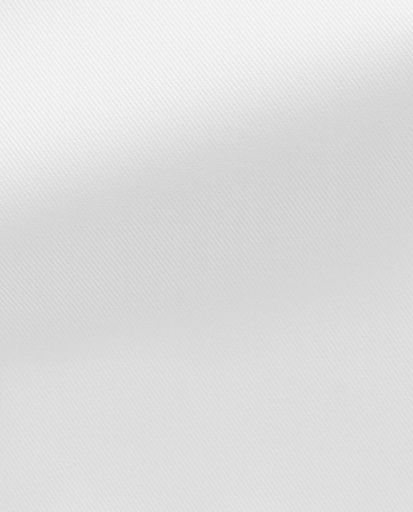 Thomas Mason White Two Ply Sea Island Cotton Dobby Twill