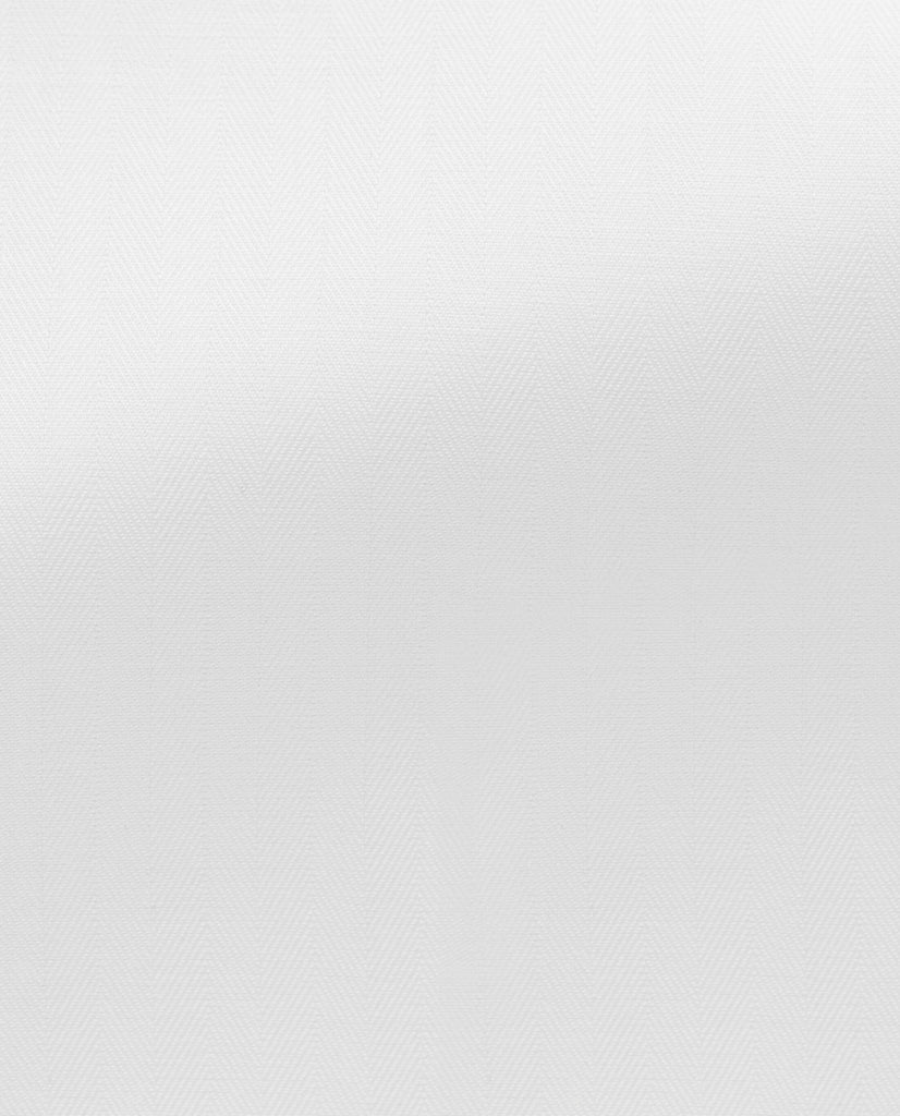 Albini White Twill Herringbone 365 Easy Care Fine Cotton