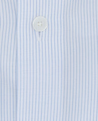 Albini White with Light Blue Stripes Twill 365 Easy Care Fine Cotton