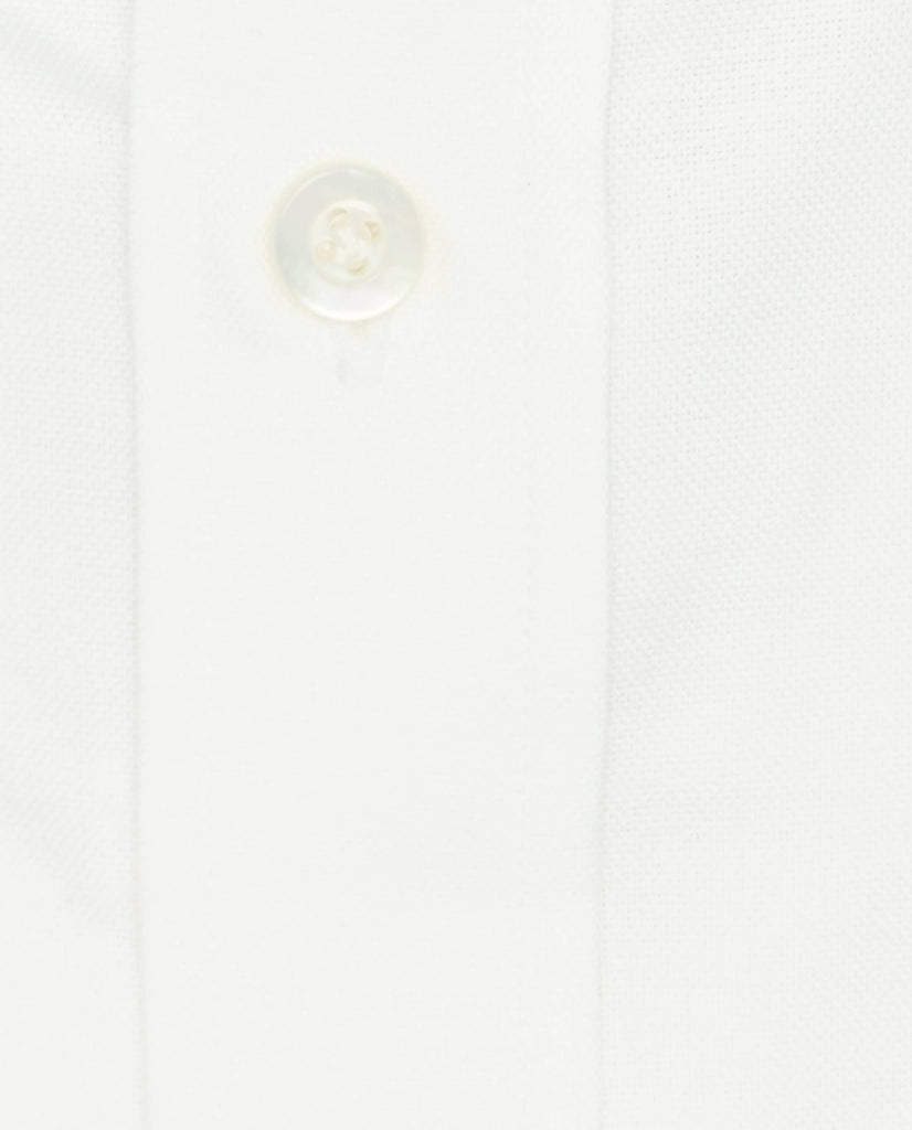 Albini White Stretch Cotton Oxford Shirt / Long Sleeve Polo